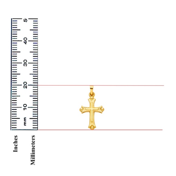 14K Yellow Gold Religious Cross Pendant